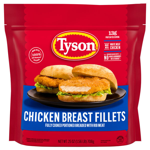 Tyson Natural Breaded Chicken Breast Fillets with Rib Meat Frozen