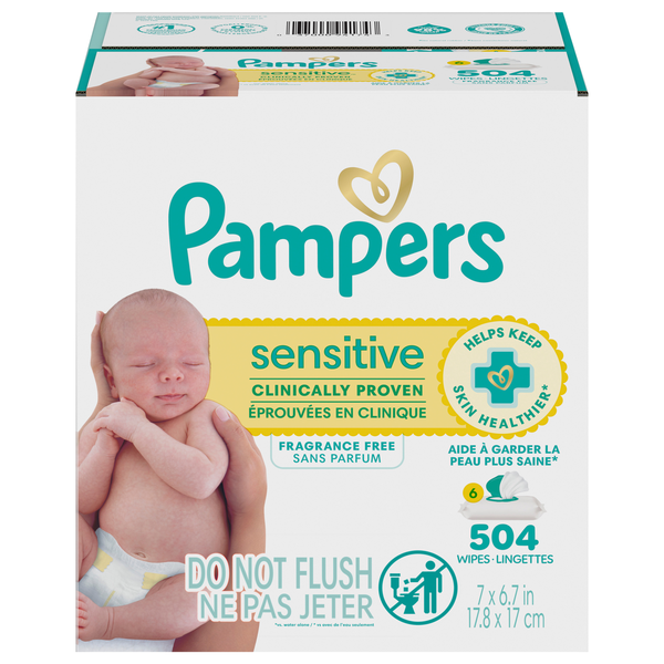 Pampers Sensitive Fragrance Free Baby Wipes Pop-Top - 7 pk