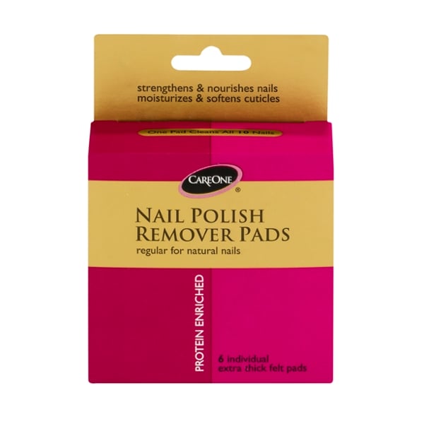 CareOne Nail Polish Remover Pads Protein Enriched Regular
