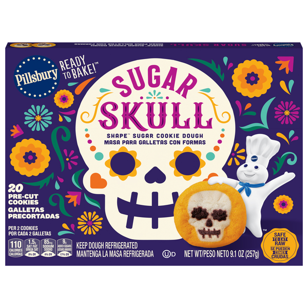 Pillsbury Ready to Bake! Skull Shape Sugar Cookie Dough - 20 ct