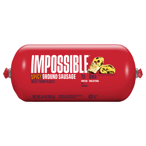 Impossible Spicy Sausage Roll Made From Plants Refrigerated