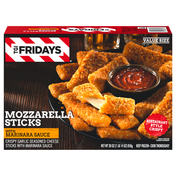 TGI Fridays Mozzarella Sticks with Marinara Sauce Value Size Frozen
