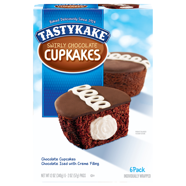 Tastykake Swirly Chocolate Cupkakes - 6 ct