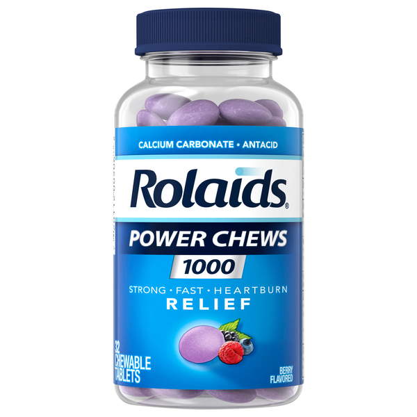 Rolaids Power Chews 1000 Heartburn Relief Berry Chewable Tablets