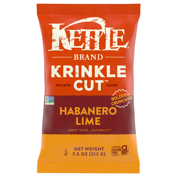 Kettle Brand Gluten Free Habanero Lime Krinkle Cut Potato Chips