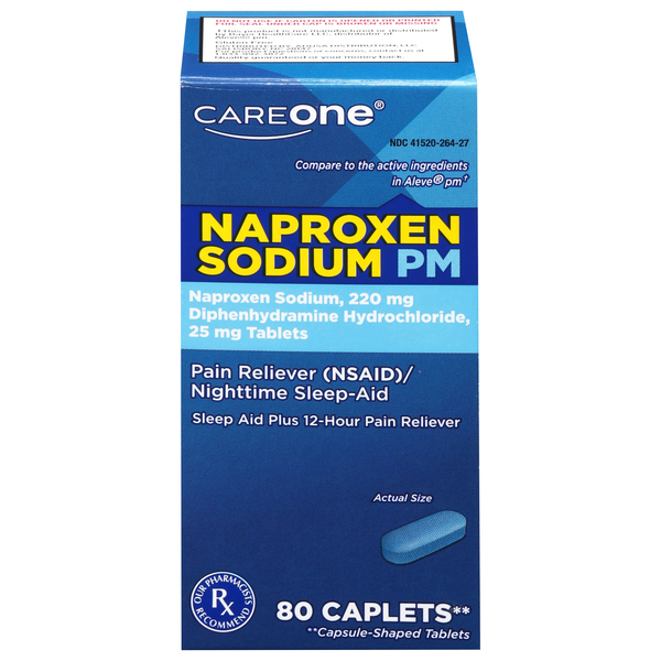 CareOne Naproxen Sodium PM Pain Reliever & Sleep-Aid 220 mg Caplets