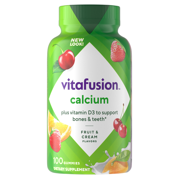 vitafusion Calcium 500 mg Gummy Vitamins for Adults Creamy Swirled Fruit