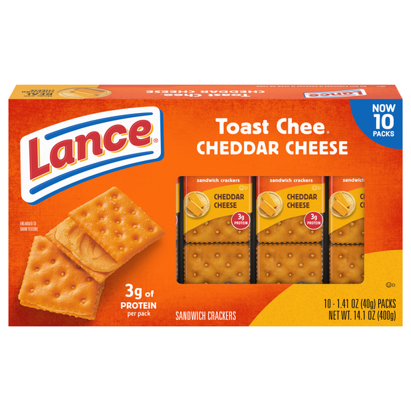 Save on Lance Toast Chee Cheddar Cheese Sandwich Crackers 10 ct Order