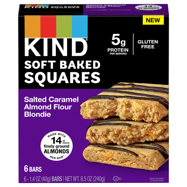 KIND Soft Baked Squares Salted Caramel Almond Flour Blondie Bars - 6 ct