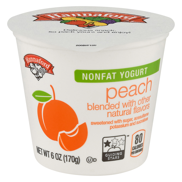 Hannaford Non Fat Peach Yogurt Cup