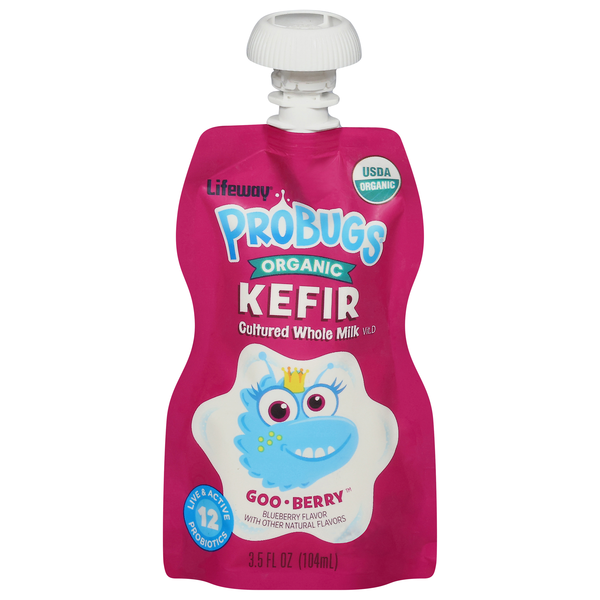 Lifeway Organic ProBugs Goo Berry Kefir Whole Cultured Whole Milk