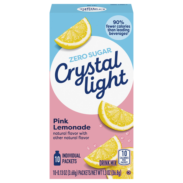 Crystal Light Pink Lemonade Drink Mix Packets - 10 ct