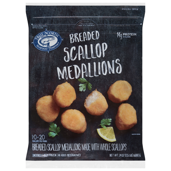 True North Seafood Company Breaded Scallop Medallions Frozen