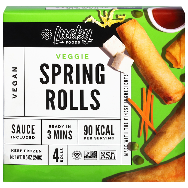 Lucky Foods Veggie Spring Rolls - 4 ct