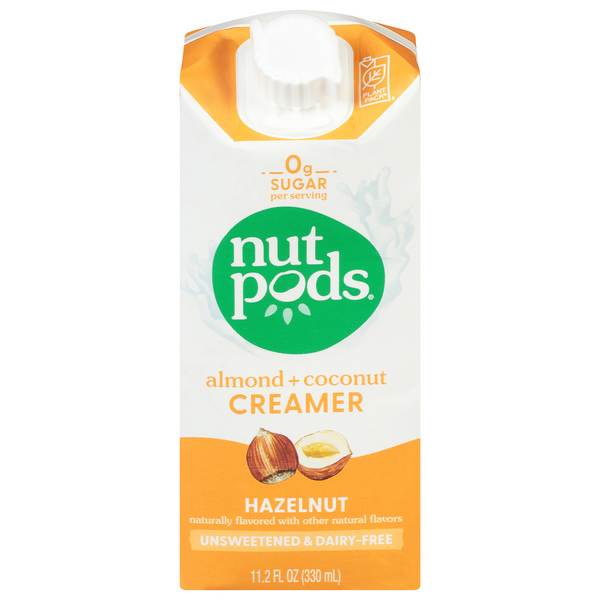 Save on nutpods Almond + Coconut Creamer Hazelnut Unsweetened & Dairy