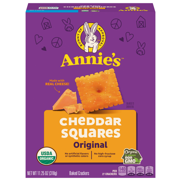 Annie's Organic Cheddar Cheese Squares Baked Crackers