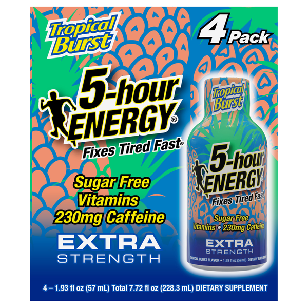 5-Hour Energy Extra Strength Tropical Burst Energy Shot - 4 pk
