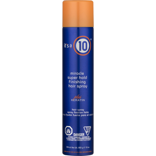 Save on It's A 10 Hair Spray Miracle Super Hold Finishing Plus Keratin Aerosol Order Online