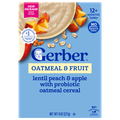 Gerber Oatmeal & Fruit Lentil Peach & Apple Toddler Cereal