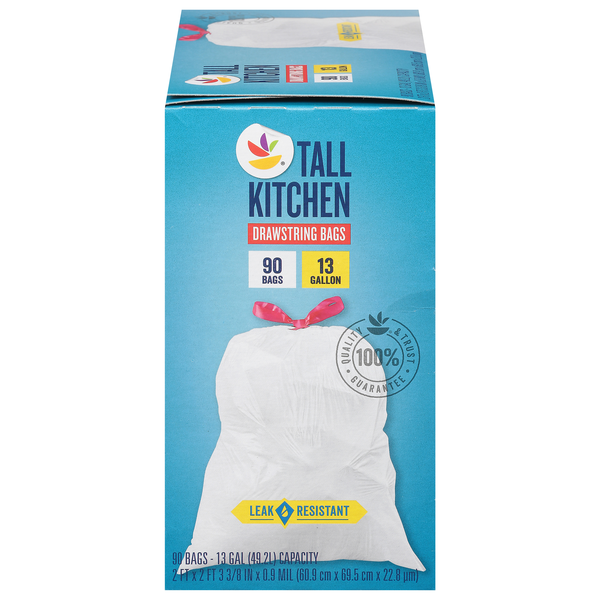 Our Brand Tall Kitchen Drawstring Bags 13 Gallon