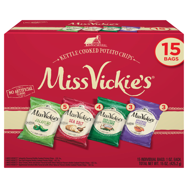 Miss Vickie's Kettle Cooked Potato Chips Variety Pack - 15 ct