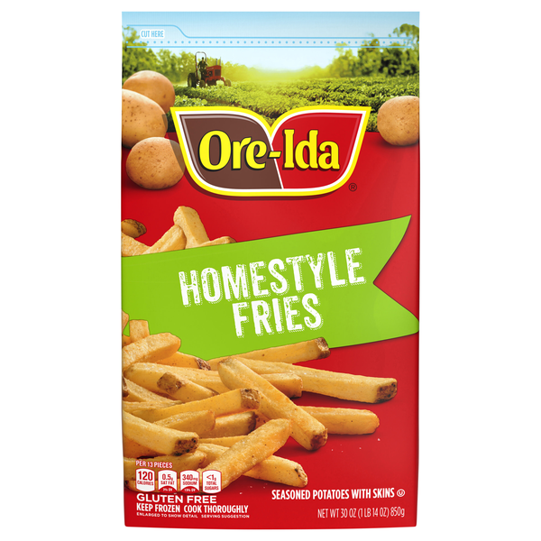 Ore-Ida Homestyle Fries Seasoned Potatoes with Skins Frozen