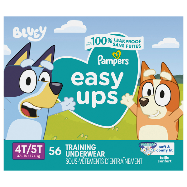 Pampers Easy Ups Boys 4T-5T Bluey Training Underwear 37+ lb