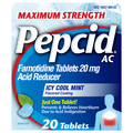 Pepcid AC Maximum Strength Famotidine 20 mg Icy Cool Mint Tablets