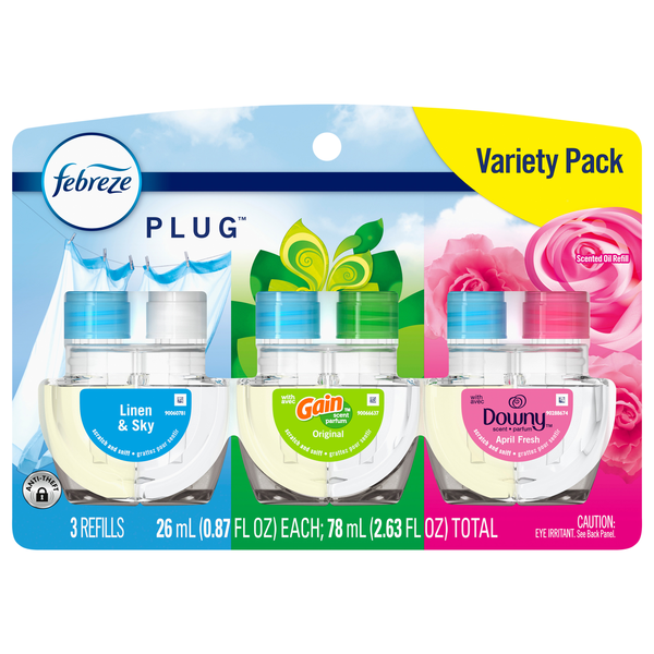 Febreze PLUG Variety Pack Scented Oil Refills - 3 ct