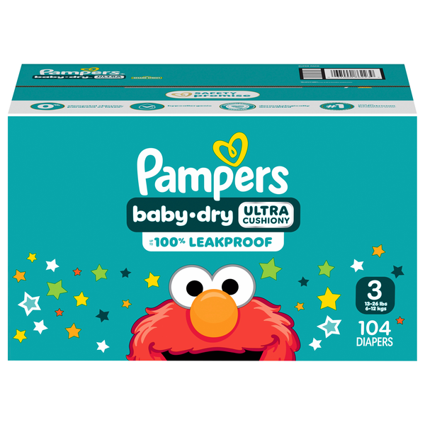 Pampers Baby Dry Size 3 Baby Diapers 16-28 lb