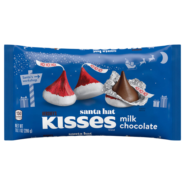 Hershey's KISSES Santa Hat Milk Chocolate Christmas Candy