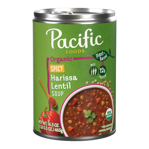 Pacific Foods Organic Plant-Based Spicy Harissa Lentil Soup