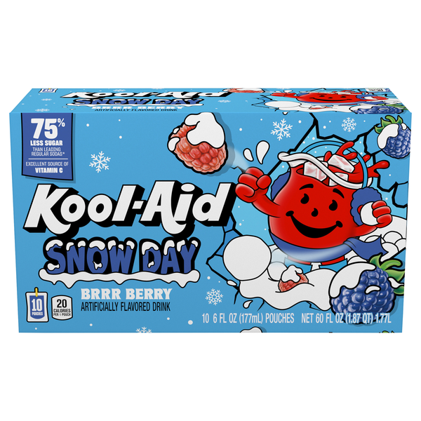 Kool-Aid Snow Day Brrr Berry Drink Pouch - 10 pk