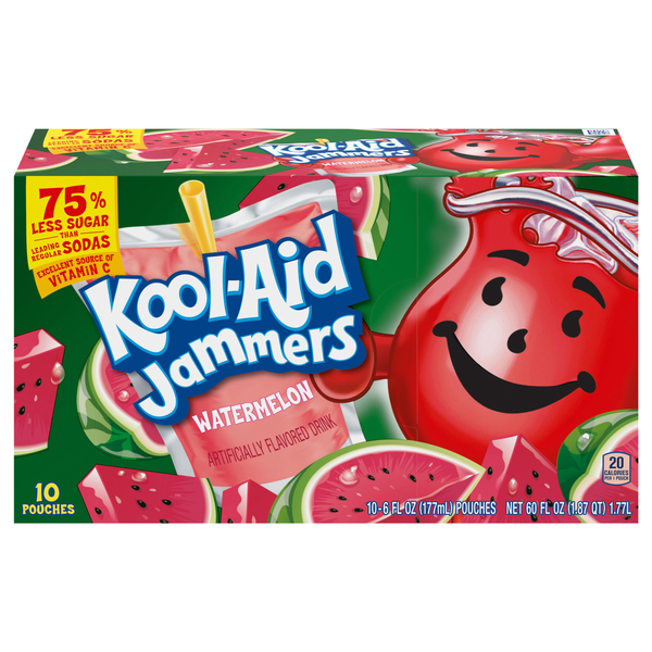 Kool-Aid Jammers Juice Drink Pouches Watermelon - 10 pk