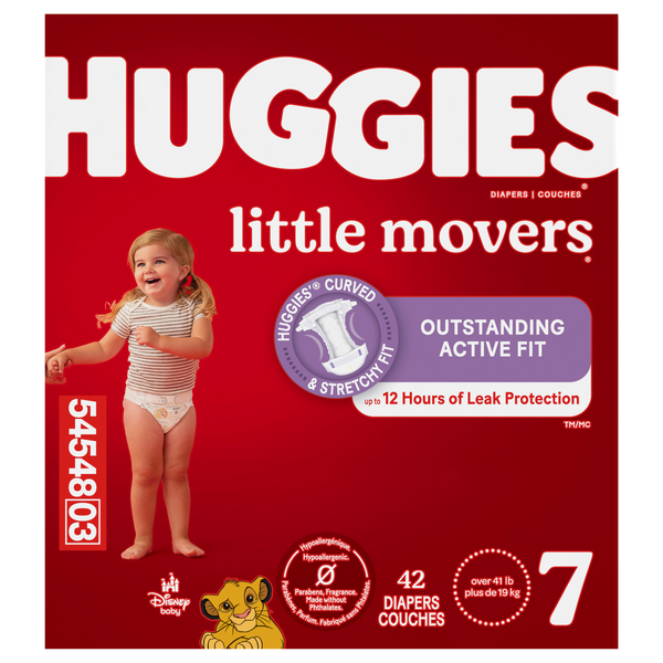 Huggies Little Movers Size 7 Diapers 41+ lb