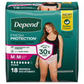Depend Women's Fresh Protection Incontinence Underwear Maximum Blush M
