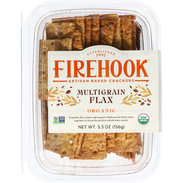 Firehook Organic Multigrain Flax Artisan Baked Crackers