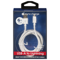 Dyno Charge Woven USB-A to Lightning Charge & Sync Cable 6 ft White
