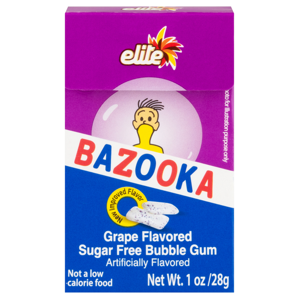 Bazooka Sugar Free Bubble Gum Grape