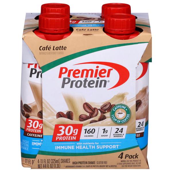 Premier Protein Cafe Latte 30g High Protein Shake - 4 pk