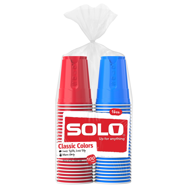 Solo Classic Plastic Cups Red/Blue 16 oz