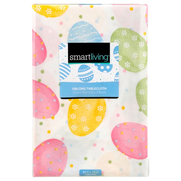 Smart Living Easter Oblong Tablecloth 52 X 70 Inch Eggs