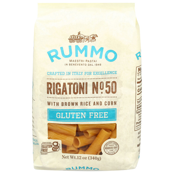 Rummo Imported Gluten Free Rigatoni Pasta with Brown Rice & Corn