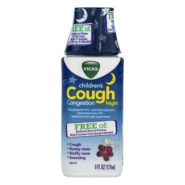 Save on Vicks Children's Cough Congestion Night Grape Flavor Liquid