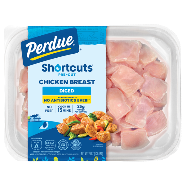 Perdue Shortcuts Chicken Breast Boneless Skinless Diced 98% Fat Free