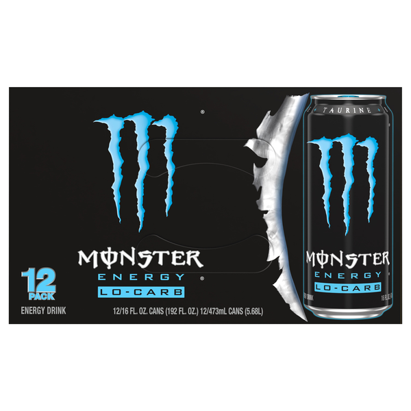 Monster Lo-Carb Energy Drink - 12 pk