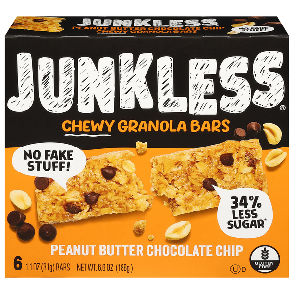 Junkless Chewy Peanut Butter Chocolate Chip Granola Bar - 6 ct