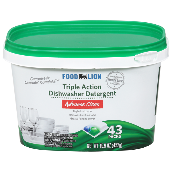 Food Lion Advance Clean Triple Action Dishwasher Detergent Packs - 43 ct