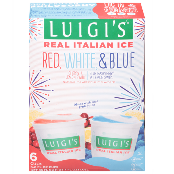 Save on Luigi's Italian Ice Red White & Blue 6 ct Order Online Delivery GIANT