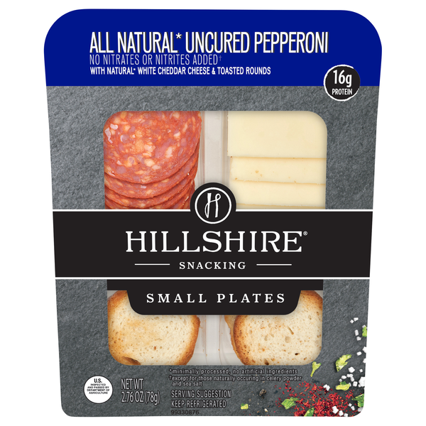 Hillshire Snacking Small Plates Uncured Pepperoni White Cheddar Cheese